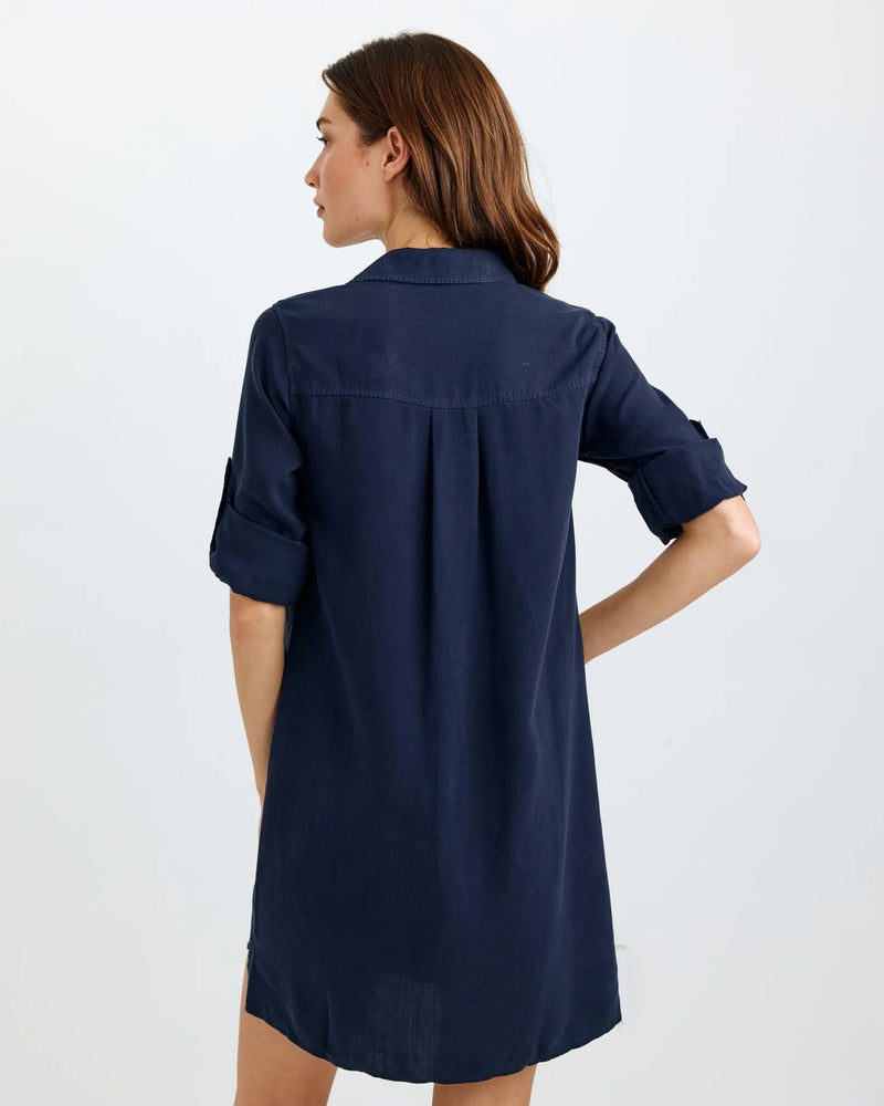 Long Sleeve A-Line Shirt Dress