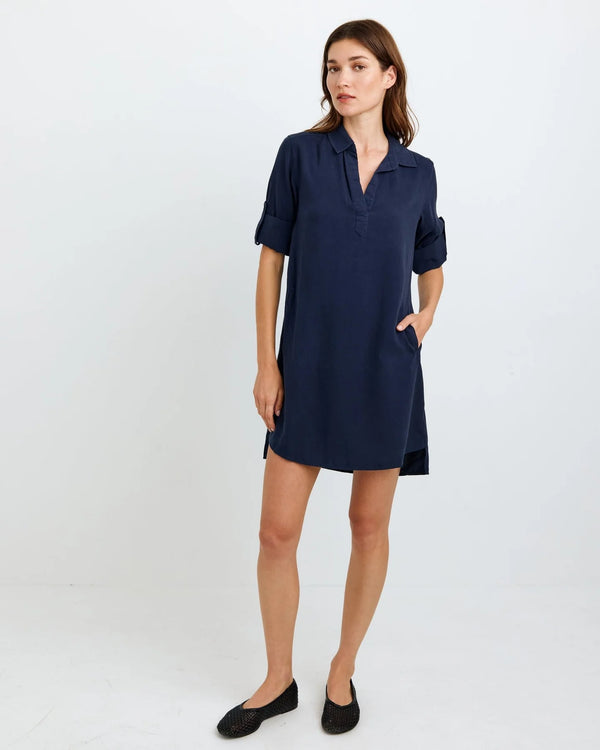 Long Sleeve A-Line Shirt Dress
