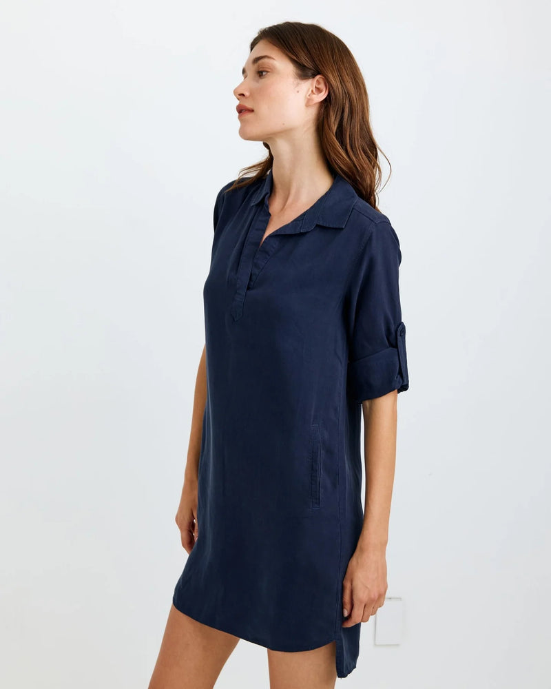 Long Sleeve A-Line Shirt Dress