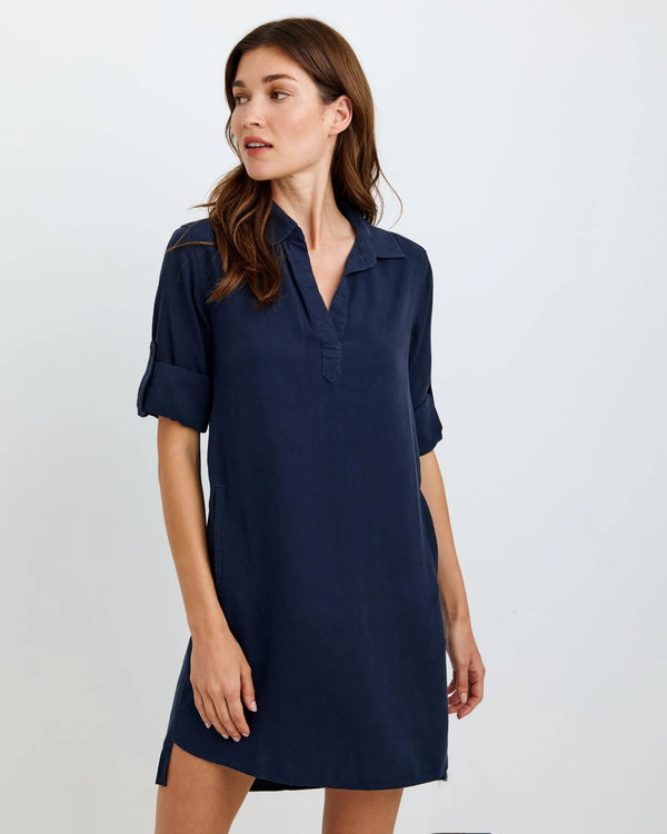 Long Sleeve A-Line Shirt Dress