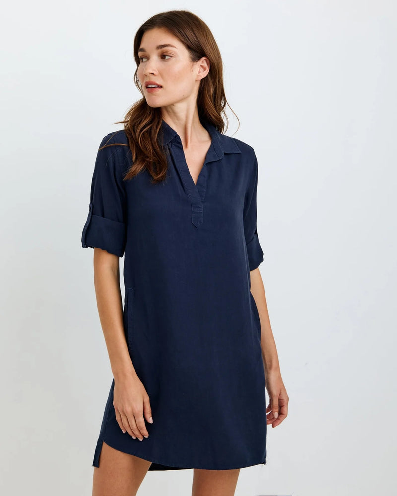 Long Sleeve A-Line Shirt Dress