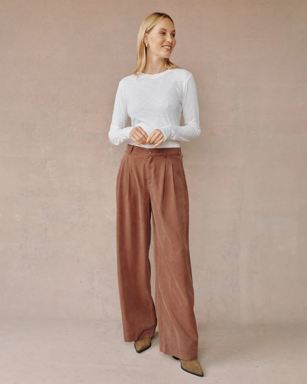 Double Pleated Wide Leg High Waist Pant