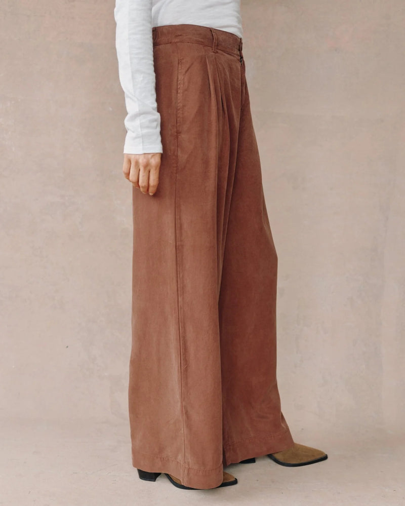 Double Pleated Wide Leg High Waist Pant