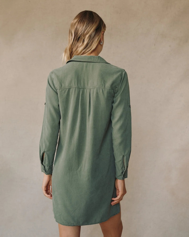 Long Sleeve A Line Shirt Dress - Fernwood