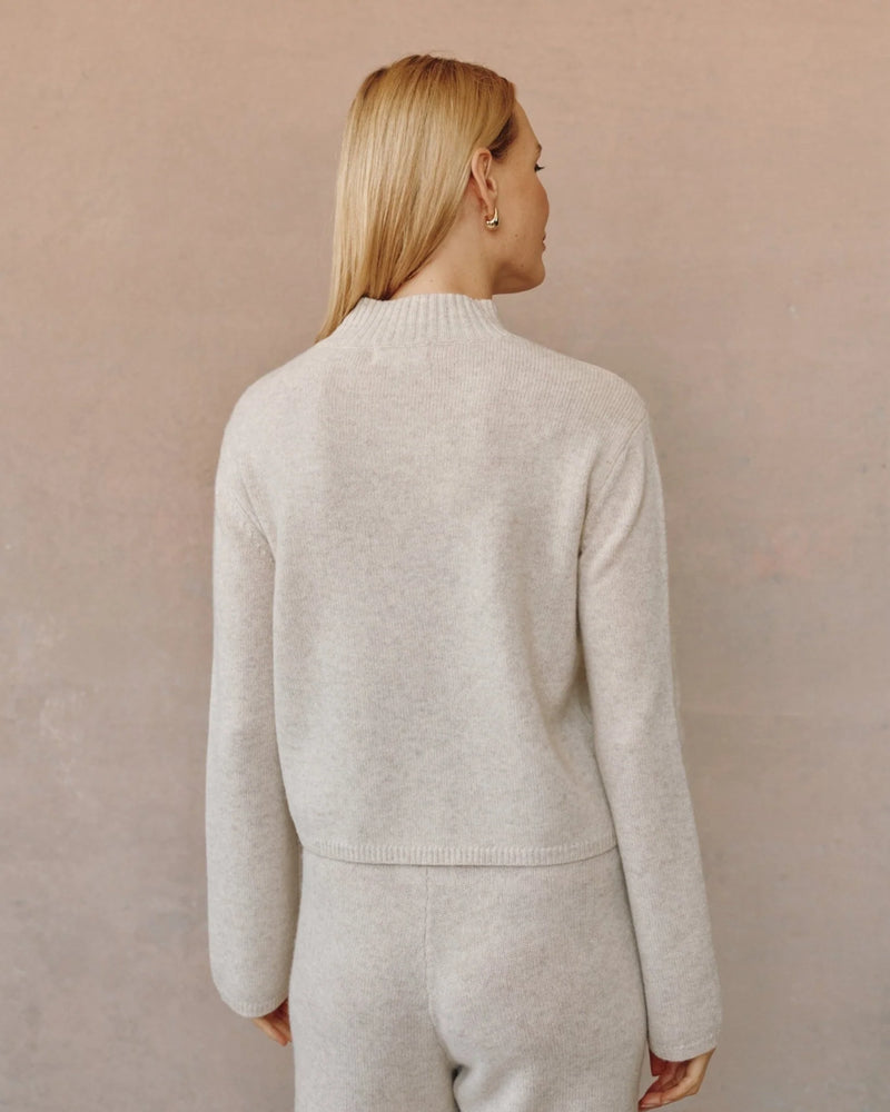 Mock Neck Sweater - Ivory Oat