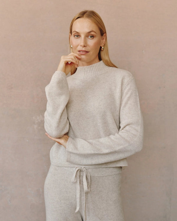 Mock Neck Sweater - Ivory Oat
