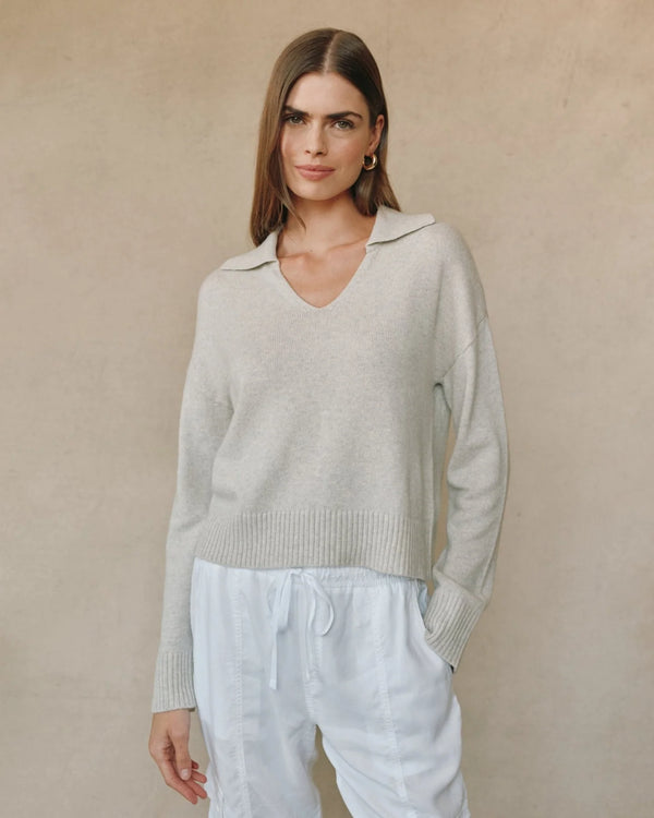 Pullover Sweater With Collar - Heather Moon