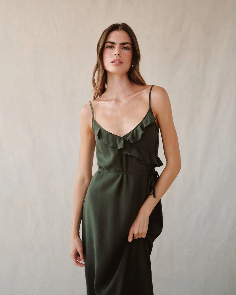 Ruffle Cami Midi Dress