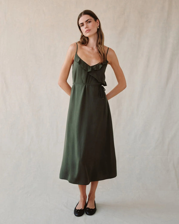 Ruffle Cami Midi Dress
