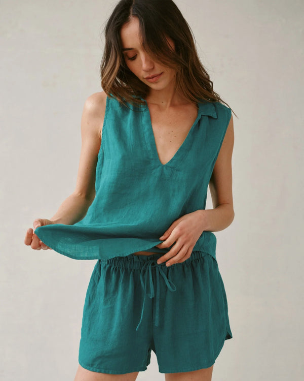 Sleeveless Pullover - Teal Green