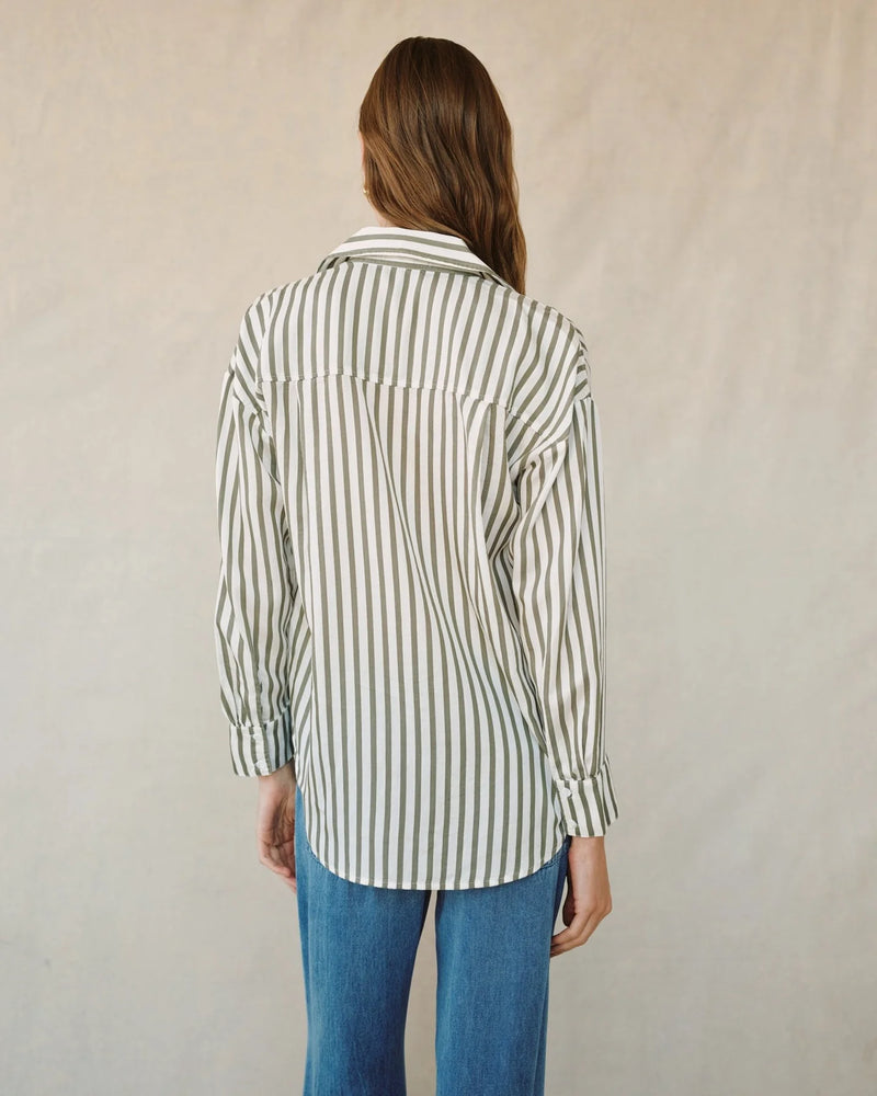 Stripe Oversized Button Down - Fernwood Stripe