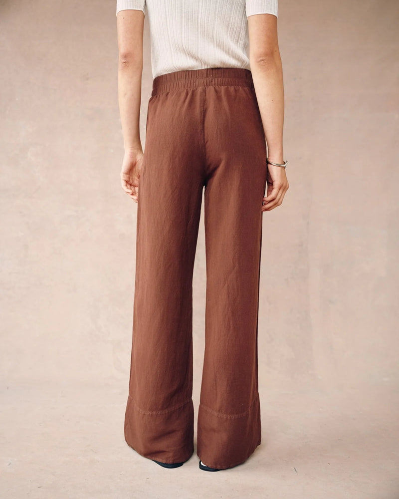Wide Leg Pant - Henna Brown