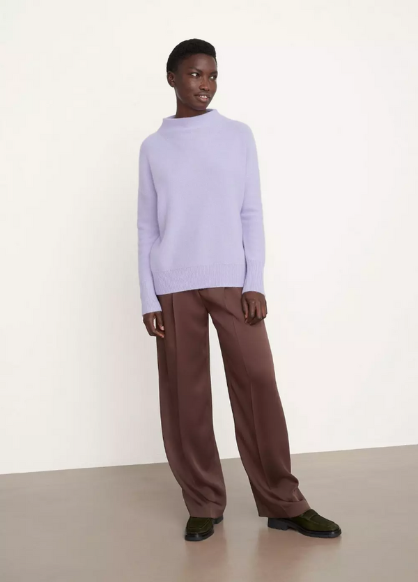 BOILED CASHMERE FUNNEL NECK PULLOVER - LILY STONE